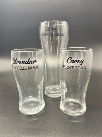 Bridal Party Pint or Whiskey Glass