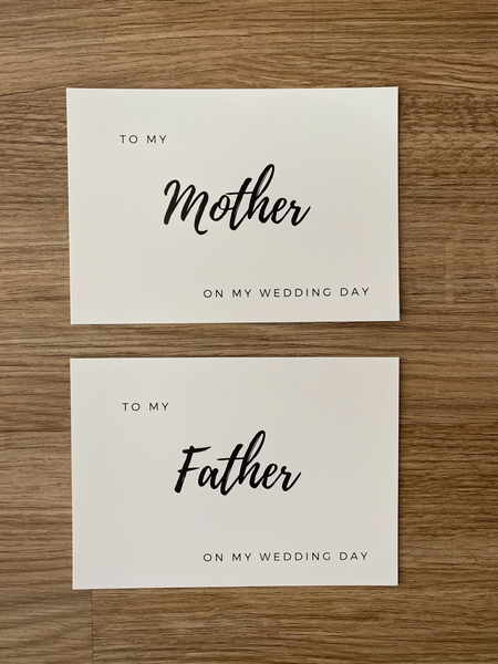 To my Mother and Father on my wedding day